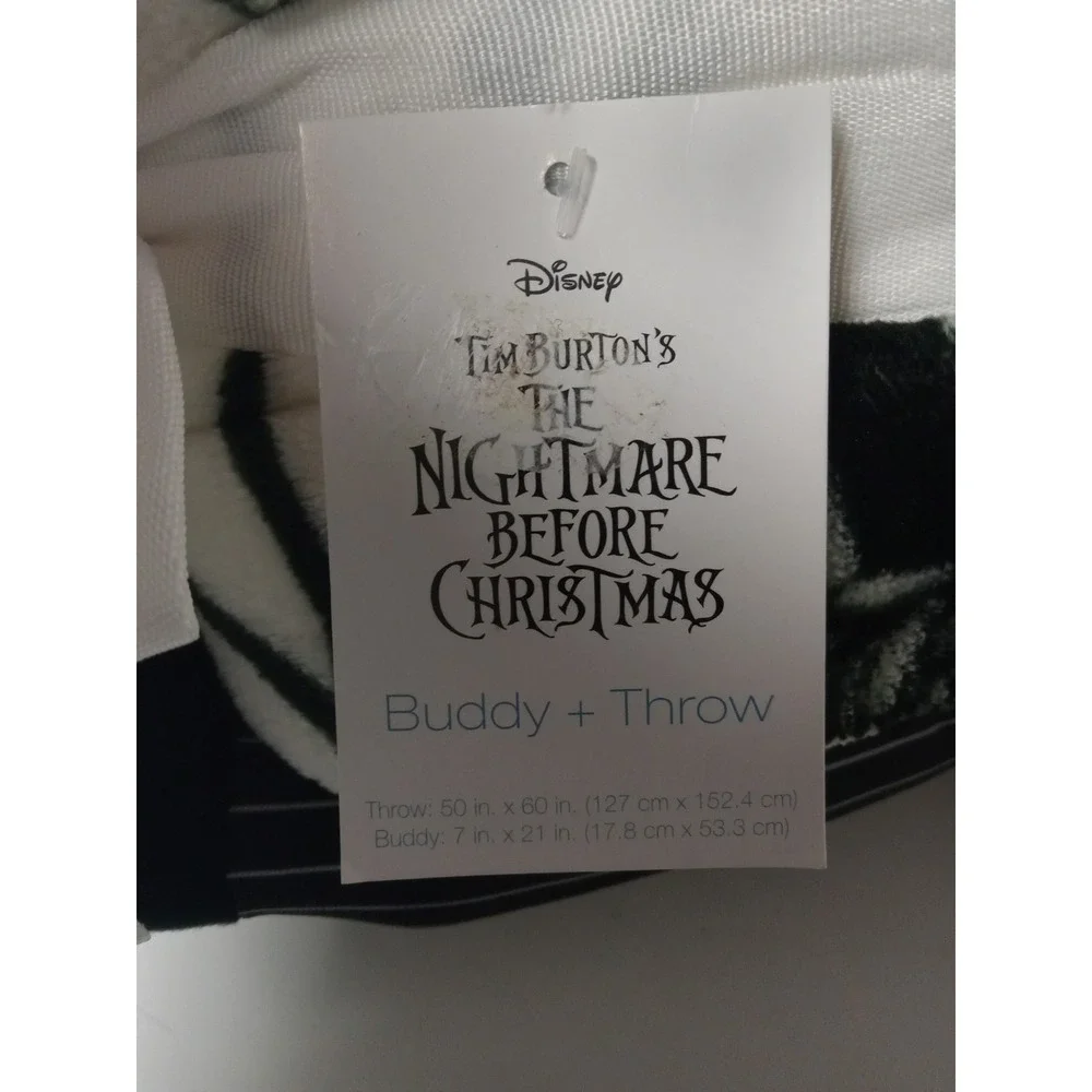 Disney Jack Skellington Nightmare Before Xmas Plush Throw‎ Blanket 50x60 White